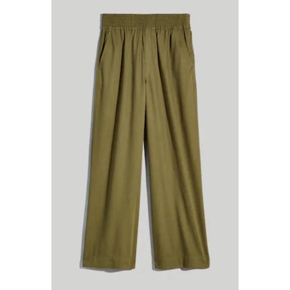 Madewell Pants - MADEWELL Carley Wide-Leg Pants Utility Green Sz S Casual Career Travel Retro New
